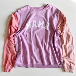June and Grey Color Block Mama Sweatshirt Size Large
